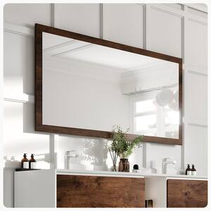 Sun 60 in. W x 30 in. H Framed Rectangular Bathroom Vanity Mirror in Rosewood