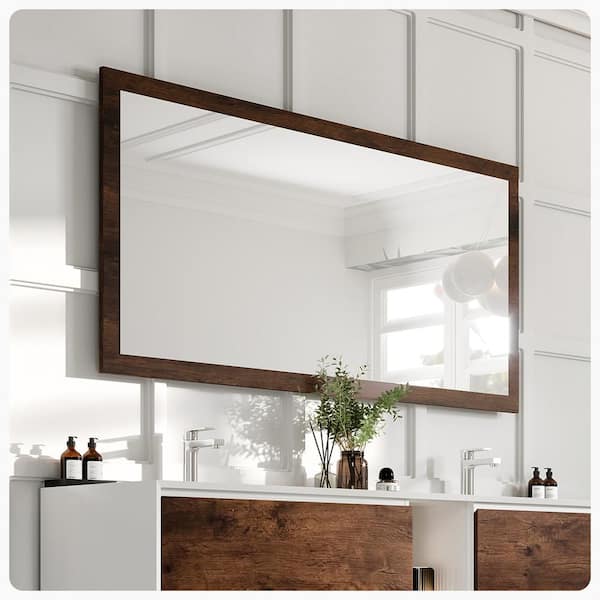 Eviva Sun 60 in. W x 30 in. H Framed Rectangular Bathroom Vanity Mirror ...