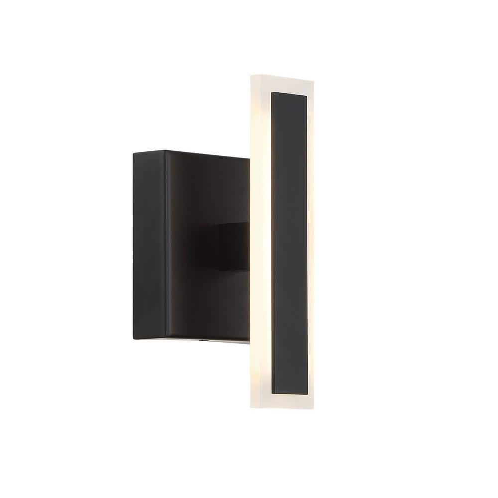 Edge Modern 1-Light Black Integrated LED Wall Sconce with Etched Acrylic Shade price history on PriceWatchPro