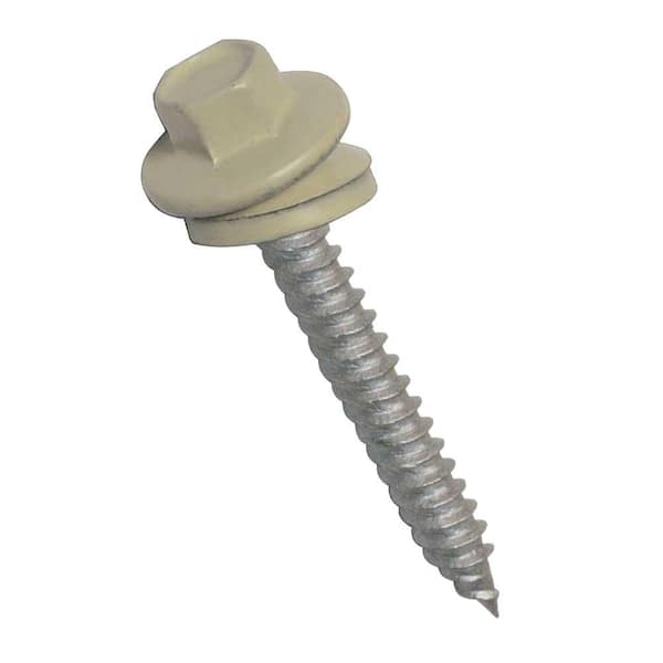 Gibraltar Building Products 1-1/2 in. Wood Screw #10 Galvanized Hex-Head Roof Accessory in Stone (250-Piece/Bag)