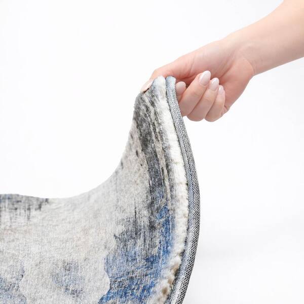 Dream Shag Premium Machine Washable Abstract ADS710 Blue 10 ft. x 14 ft. Area Rug