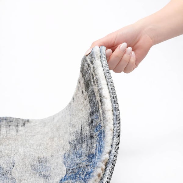 Dream Shag Premium Machine Washable Abstract ADS710 Blue 2 ft. x 3 ft. Accent Rug