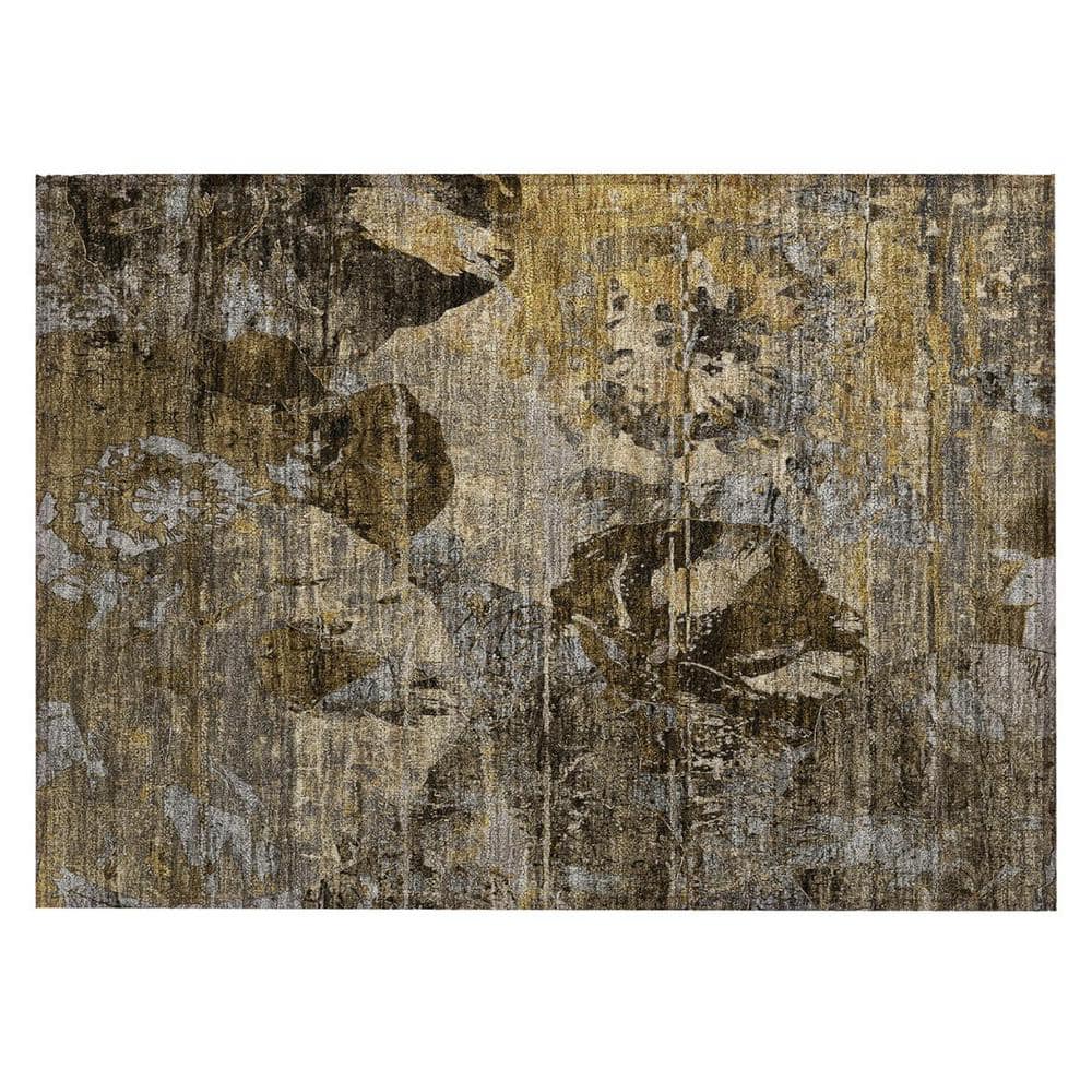 Brown Terracotta and Gray 2 ft. x 3 ft. Woven Floral Rectangle Indoor/Outdoor Area Rug price history on PriceWatchPro