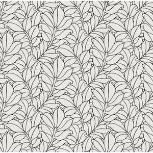 Coraline White Leaf Wallpaper Border Sample