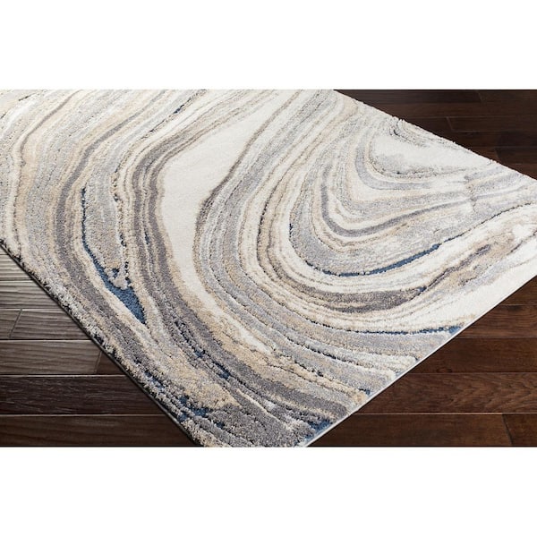 Tuscany Light Beige Modern Abstract 6 ft. x 9 ft. Area Rug