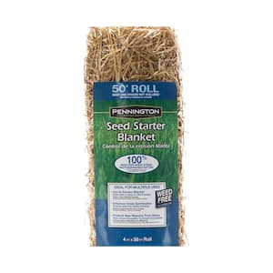 4 ft. W x 50 ft. L Wheat Straw Grass Blanket Erosion Control Blanket Biodegradable for Slopes