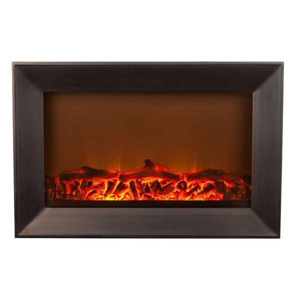 Fire Sense 1,400-Watt Wall-Mounted Wood Look Electric Fireplace in Black