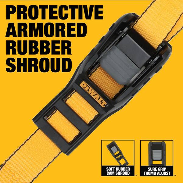 DEWALT Cam-Buckle Straps Tie-Downs, 2-Pack-1.25 Inch x 14 Feet