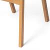Close-up of the wooden frame of an outdoor chair.