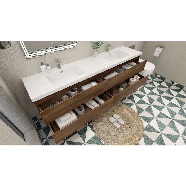 Large White Washed Rosewood Bath and Floor Runner