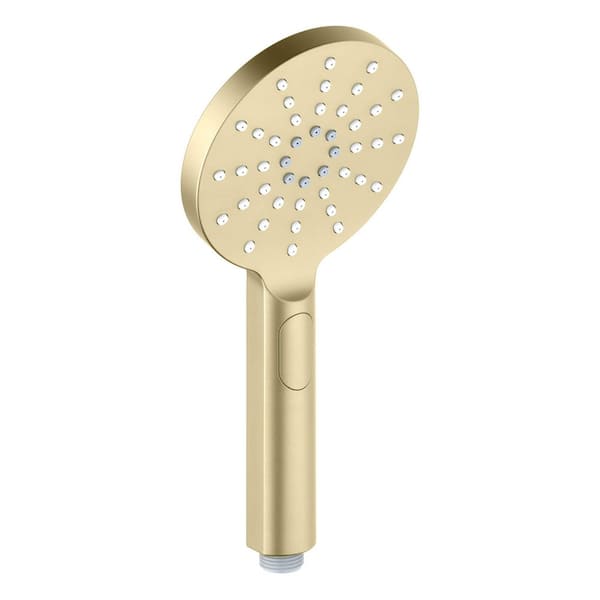 Circular 3-Spray Wall Mount Handheld Shower Head 1.75 GPM in Brushed Gold