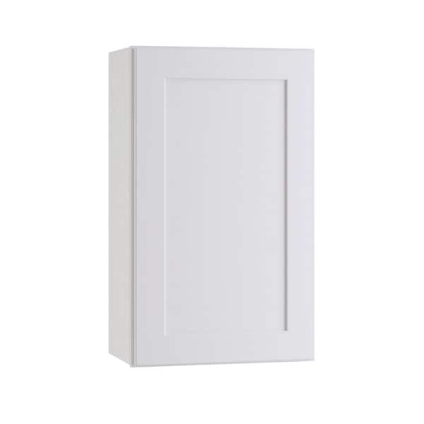Home Decorators Collection Newport Pacific White Plywood Shaker Assembled Wall Kitchen Cabinet Soft Close Right 18 in W x 12 in D x 36 in H