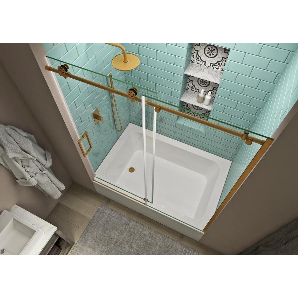Coraline XL56 W x 70 H Single Sliding Frameless Tub Door