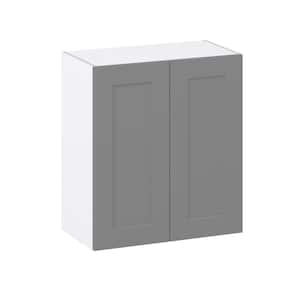 Bristol Painted 27 in. W x 30 in. H x 14 in. D  Slate Gray Shaker Assembled Wall Kitchen Cabinet