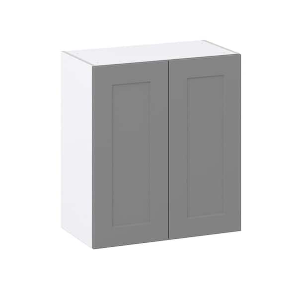 J COLLECTION Roseland 27 in. W x 14 in. D x 30 in. H Assembled Shaker Wall Kitchen Cabinet in Slate Gray