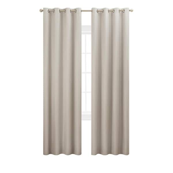 Nautica Ultimate Beige Blackout Grommet Curtain - 52 in. W x 84 in. L (2-Panels)