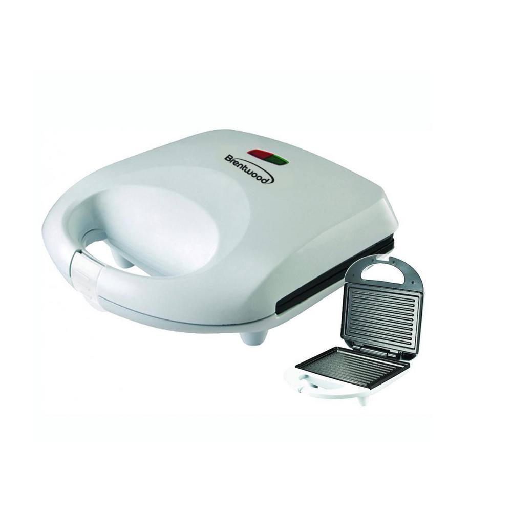 Brentwood Non Stick Compact Dual Sandwich Maker in White