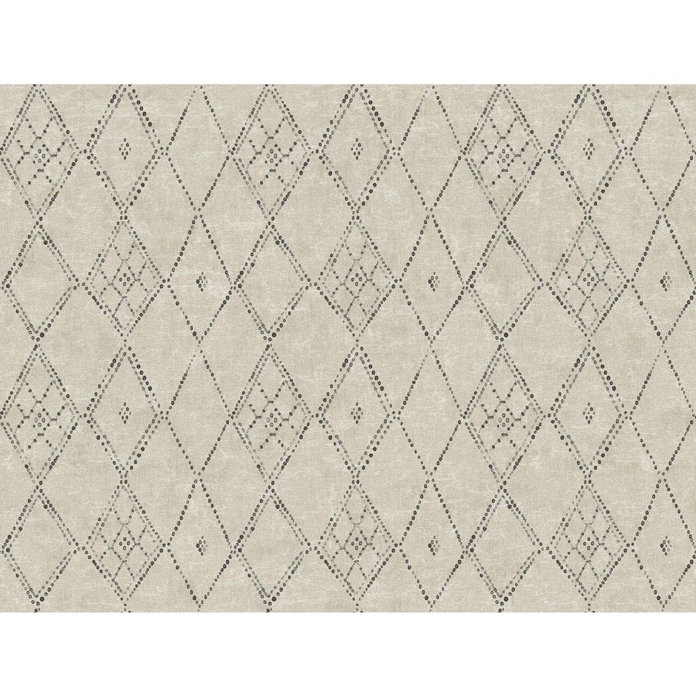 Souk Diamonds Taupe Black Wallpaper