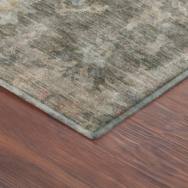 Mayfield Premium Machine Washable Abstract AMF2355 Fern 10 ft. x 14 ft. Area Rug