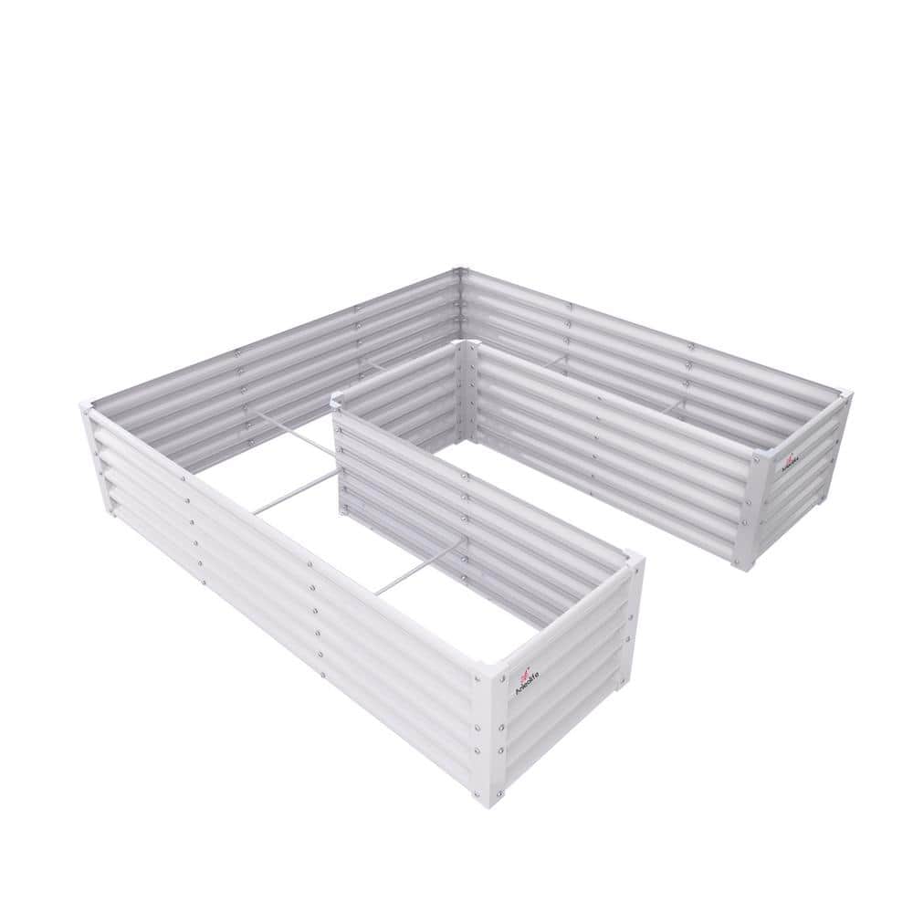 74 in. x 74 in. x 18 in. Patio Outdoor White U-Shaped Galvanized Raised Garden Beds Metal Planter Box for Planting price history on PriceWatchPro