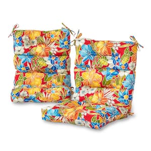Aloha Red Outdoor High Back Dining Chair Cushion (2-Pack)
