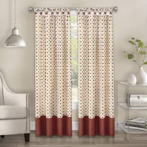 Callie 52 in. W x 63 in. L Polyester Light Filtering Window Panel in Spice/Tan