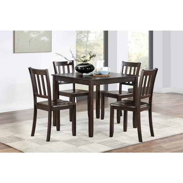New Classic Furniture Stellan 5-Piece Black Cherry Wood Top Dining Set (Seats 4)