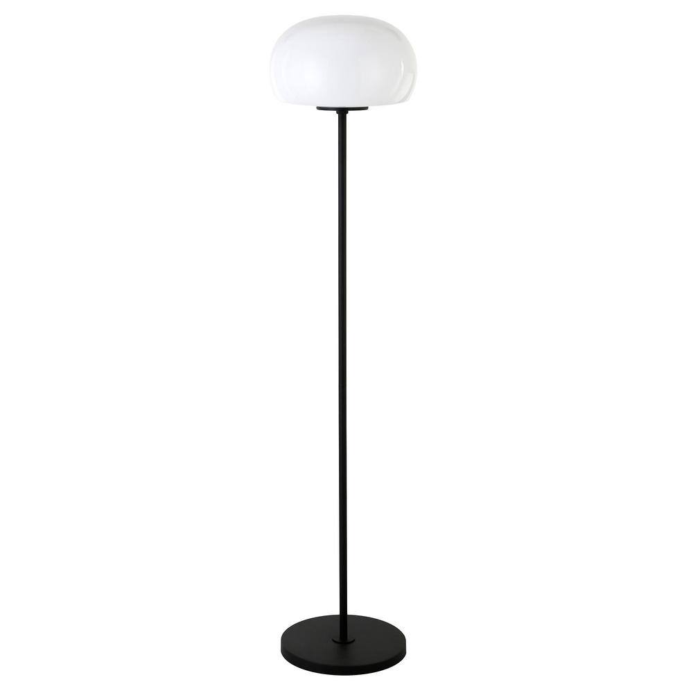 HomeRoots 62 in Black and White Novelty Standard Floor Lamp With White ...