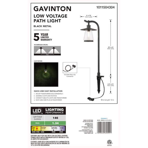 Hampton Bay Gavinton Low Voltage Pewter Hardwired Weather