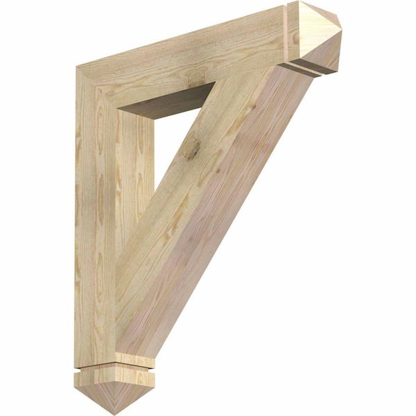 Ekena Millwork 6 in. x 38 in. x 34 in. Douglas Fir Traditional Arts and Crafts Rough Sawn Bracket