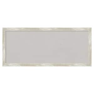 Crackled Metallic Narrow Framed Grey Corkboard 32 in. x 14 in Bulletin Board Memo Board