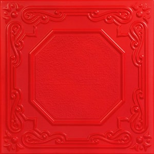 Topkapi Palace Red 1.6 ft. x 1.6 ft. Decorative Foam Glue Up Ceiling Tile (21.6 sq. ft./Case)