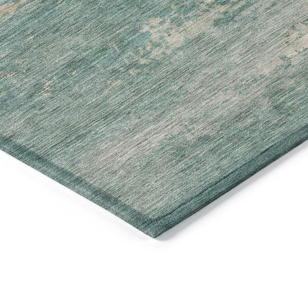 Chantille Machine Washable Indoor/Outdoor Abstract ACN2071 Aqua 10 ft. x 14 ft. Area Rug