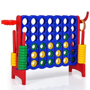 4-in-A Row Giant Game Set w/Basketball Hoop for Family Red