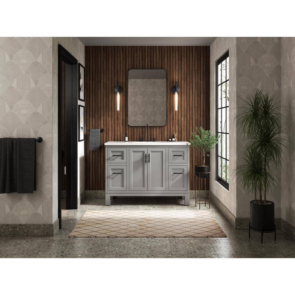 Quo 48'' Mohair Gray Bathroom Vanity with Quartz Top