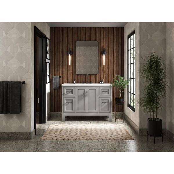 KOHLER Essential 24 in. X 36 in. Arch Framed Mirror in Matte Black