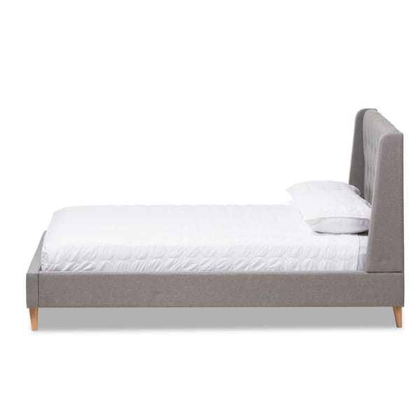 Baxton Studio Adelaide Gray Fabric Upholstered Queen Platform Bed