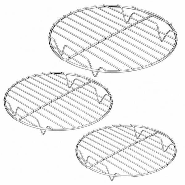 7.5/9/10.5 in. Round Cooling Rack Set, Stainless Steel Baking Cooling Steaming Grilling Rack, Oven and Dishwasher Safe