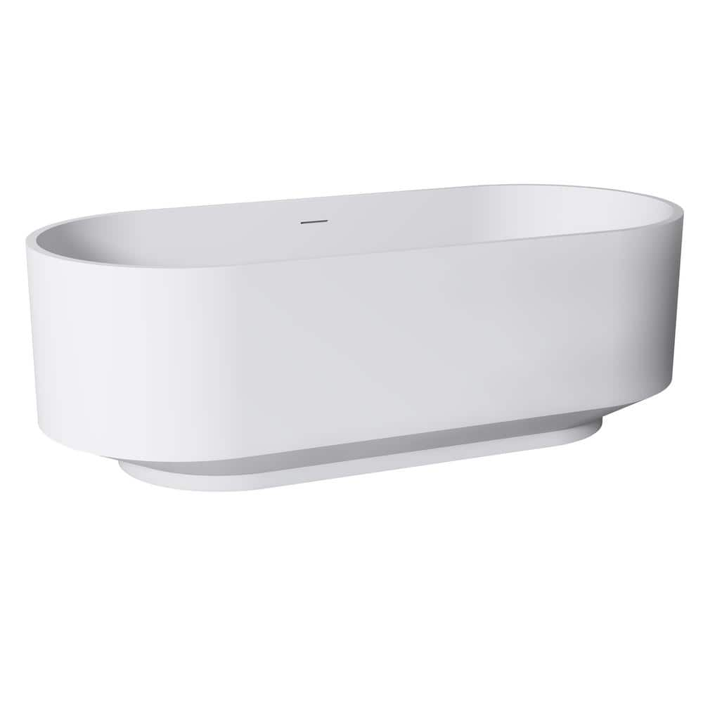 Zeus Ruta In X In Soaking Bathtub With Center Drain In Matt White Zeusmw The