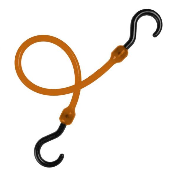 The Perfect Bungee 18 in. Polyurethane Bungee Cord with Molded Nylon Hooks in Tan-DISCONTINUED