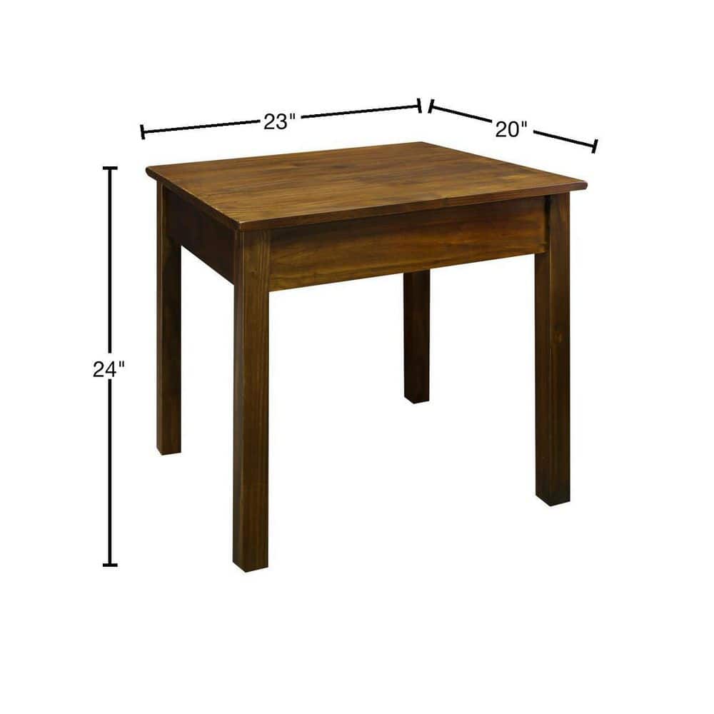 Kennedy 20" Warm Brown Solid Wood End Table with Concealed Storage