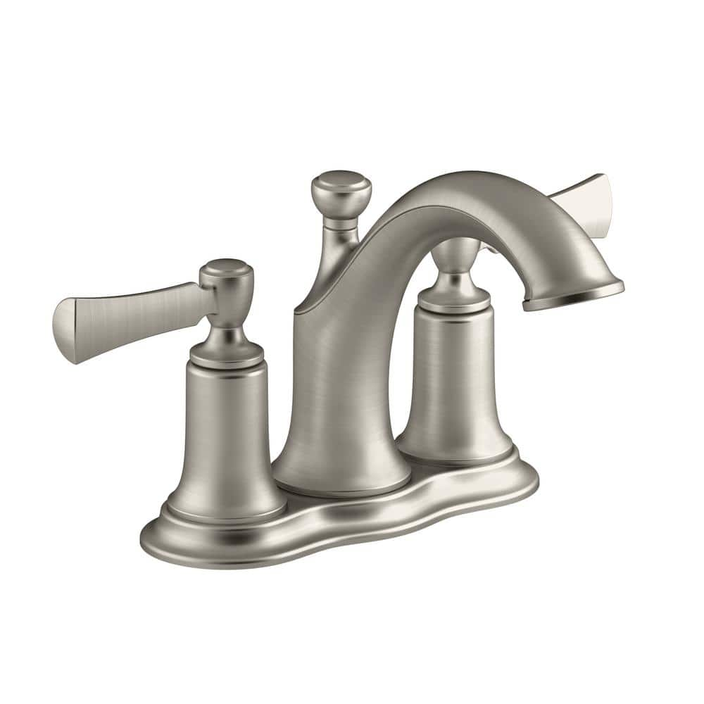 KOHLER Elliston 4 in. Centerset 2-Handle Bathroom Faucet in Brushed Nickel  K-R72780-4D1-BN - The Home Depot