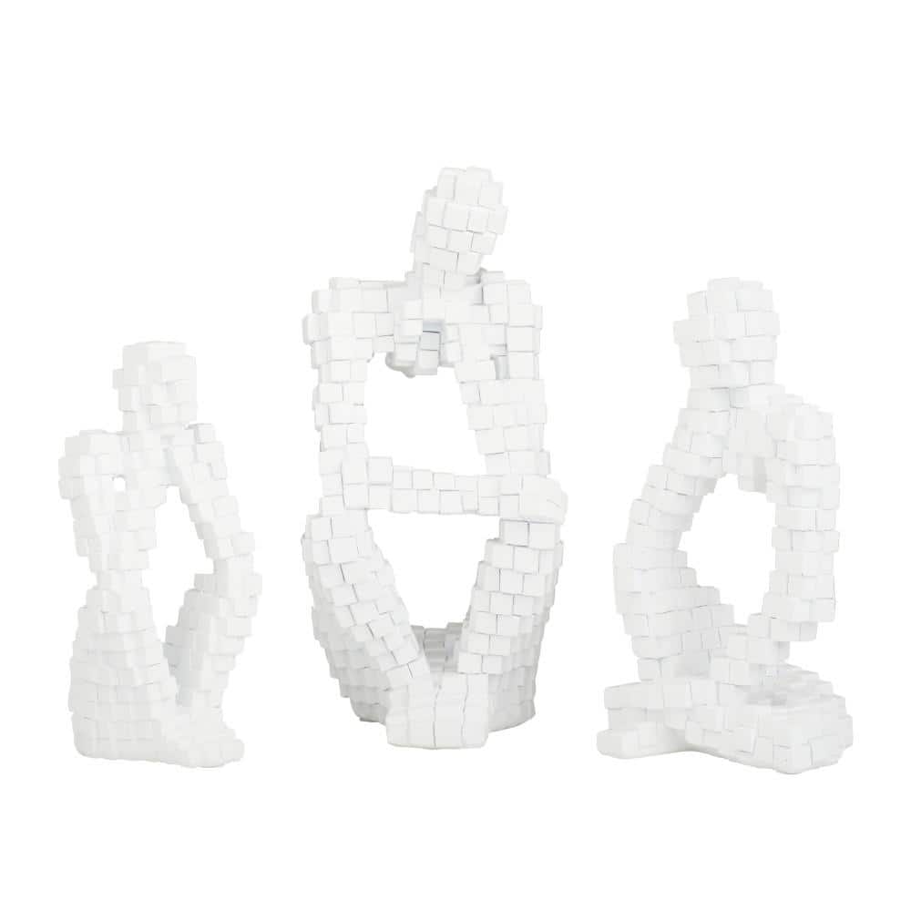 White Polystone Contemporary Sculptures (Set of 3) price history on PriceWatchPro
