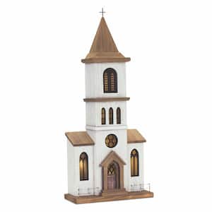 Wood Church Figurine