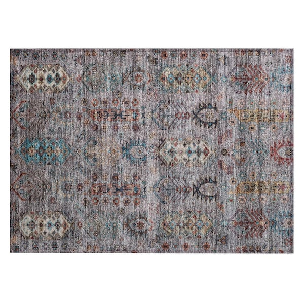 Addison Rugs Chantille Machine Washable Indoor/Outdoor Abstract ACN2047 Gray 1 ft. 8 in. x 2 ft. 6 in. Accent Rug