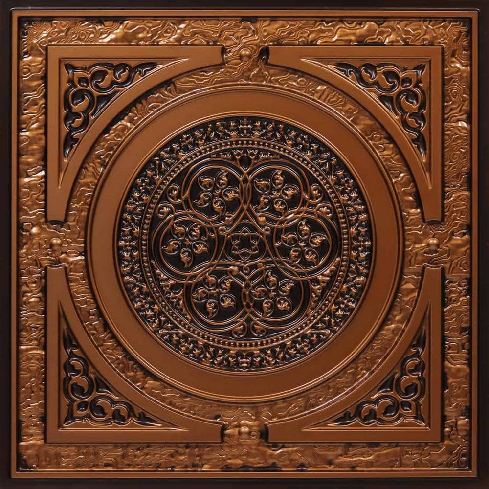 Steampunk Antique Copper 2 ft. x 2 ft. PVC Glue-up or Lay-in Faux Tin Ceiling Tile (40 sq. ft./case) price history on PriceWatchPro