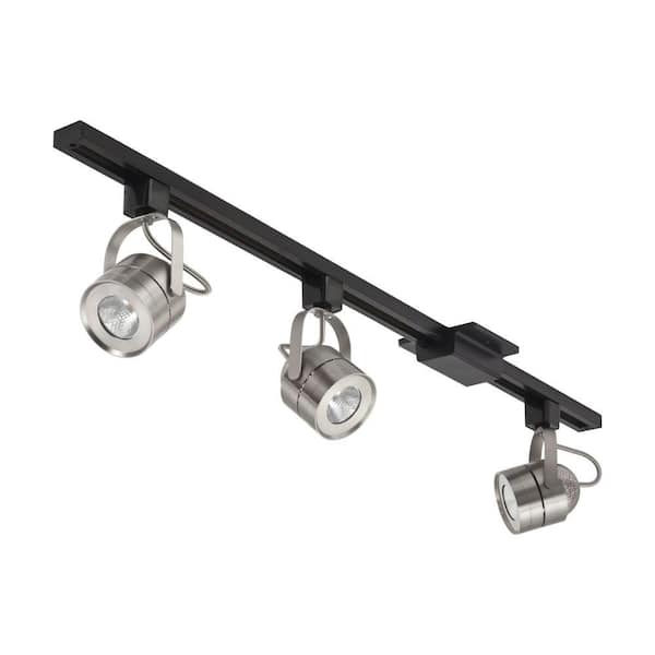 Lithonia Lighting 44.5 in. 3-Light Brushed Nickel LED Integrated Meshback Track Lighting Kit