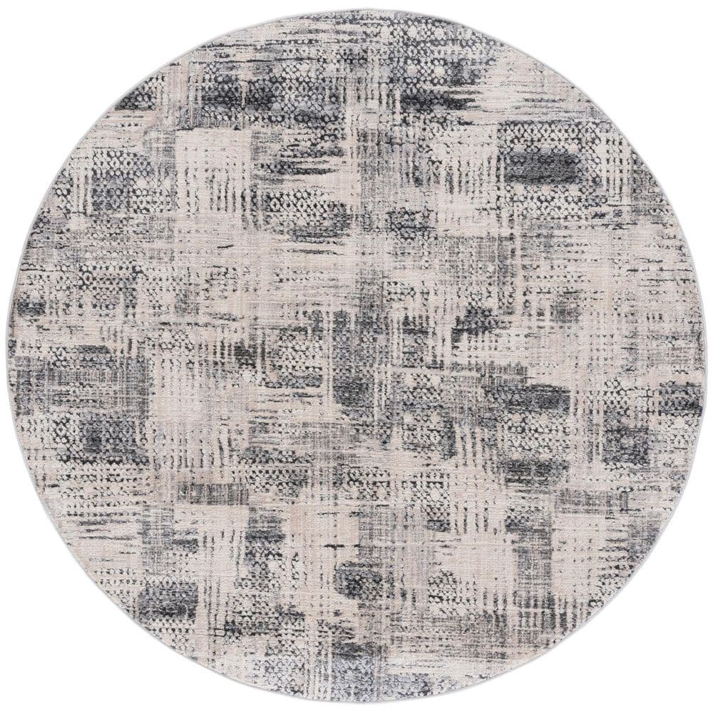 Whisper 7 ft. x 7 ft. Gray/Light Gray Distressed Abstract Round Area Rug price history on PriceWatchPro