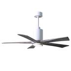 Patricia 52 in. LED Indoor/Outdoor Damp Gloss White Ceiling Fan with Light