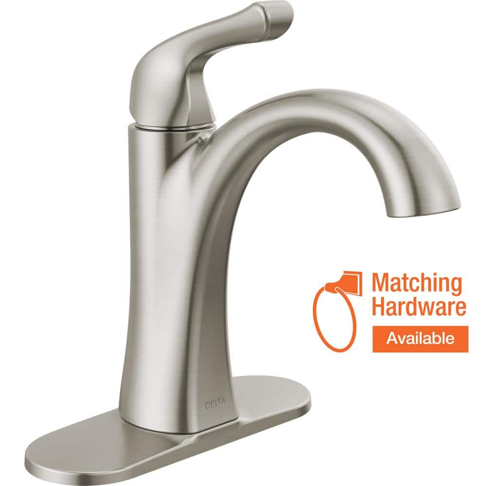 Delta Arvo Single Hole Single-Handle Bathroom Faucet in Spotshield ...